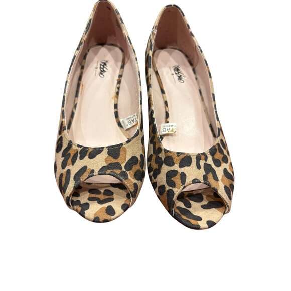 Mossimo Leopard Print Peep Toe Wedges Size 5.5 - Picture 3 of 7